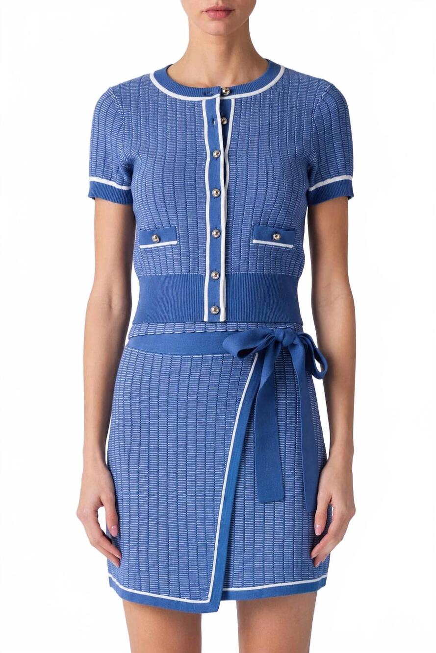 NEW TOCCIN patra short sleeve cardigan in ocean optic